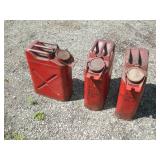 VINTAGE US W CAVALIER 5 GAL METAL FUEL CANS