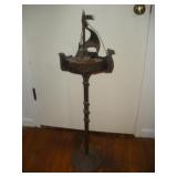 VINTAGE METAL SHIP FLOOR ASHTRAY