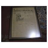 1931 FRAMED NEWSPAPER BURGLER SHOT 20X29