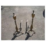 BRASS END IRONS 24 IN TALL