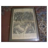 WINSTON CHURCHILL DEATH 1965 FRAMED NEWSPAPER
