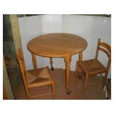MAPLE DROP LEAF TABLE W/2 CHAIRS 40 INCHS