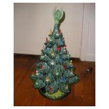 LIGHTED CERAMIC CHRISTMAS TREE W/ MUSIC BOX BASE