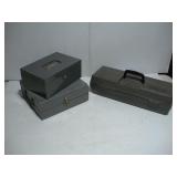 PLASTIC TOOL BOX AND METAL STORAGE BOXES