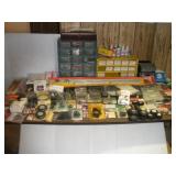 MODEL AIRCRAFT PARTS AND ACC W/ PARTS ORGANIZERS