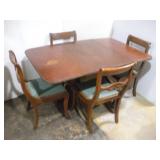 DROP LEAF TABLE W/ 4 CHAIRS 56X36 W/ 2 LEAVES