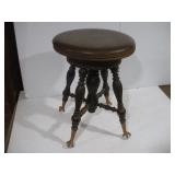 VINTAGE CLAW FOOT PIANO STOOL