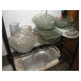 ASSORTED SERVING DISHES AND TRAYS