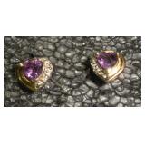 10 KARAT GOLD AMETHYST EARINGS