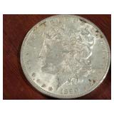 1890 US MORGAN SILVER DOLLAR COIN