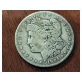 1904s US MORGAN SILVER DOLLAR COIN