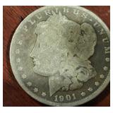 1901 US MORGAN SILVER DOLLAR COIN