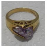 18 KARAT GOLD AMETHYST RING SIZE 6.25