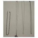 4 STERLING SILVER CHAINS 18IN