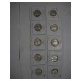 (10) 1950'S AND 60'S SILVER WASHINGTON QUARTERS