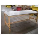 8FT WORK BENCH W/ LAMINATE TOP AND HD METAL--
