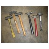 (3) BALL PEEN AND (3) DEAD BLOW HAMMERS
