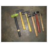 (3) BALL PEEN AND (3) DEAD BLOW HAMMERS