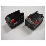 (2) MILWAUKEE M-28 RED LITHIUM XC 28V BATT.