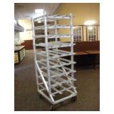 NSF ALUMINUM CAN RACK ON WHEELS