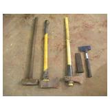 AXE SPLITTING ALL AND SLEDGEHAMMER