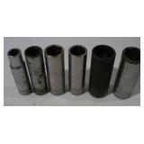 SNAPON 1/2 IN DRIVE ASSORTED DEEPWELL SOCKETS