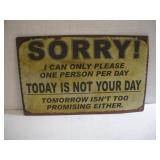 16X12 SORRY SIGN