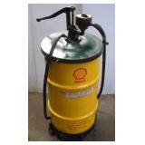 SHELL 16 GAL OIL DRUM W/ PUMP