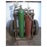 OXYGEN / ACETYLENE TORCH SET W/ CART