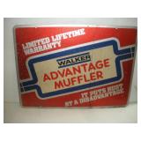 VINTAGE WALKER MUFFLER 2 SIDED METAL SIGN