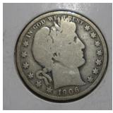 1906 (D) BARBER HALF DOLLAR