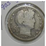 1905 (S) BARBER HALF DOLLAR