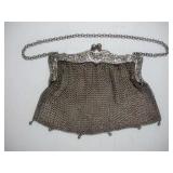 VINTAGE GERMAN SILVER PLATED MESH PURSE