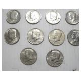 (10) KENNEDY HALF DOLLARS