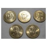 (5) PRESIDENTIAL DOLLAR COINS