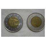 1996 ELIZEBETH THE 2ND 2 DOLLAR CANADIAN COINS