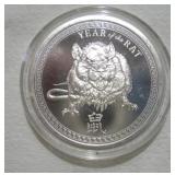 2020 1 OZ SILVER YEAR OF THE RAT SILVER COIN