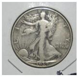 1939 (D) WALKING LIBERTY SILVER HALF DOLLAR