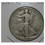 1937 (D) WALKING LIBERTY SILVER HALF DOLLAR