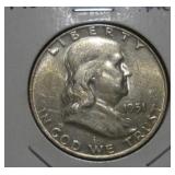 1951 (D) FRANKLIN HALF DOLLAR