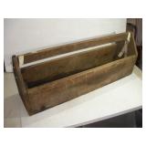VINTAGE WOODEN TOOL BOX 34IN LONG