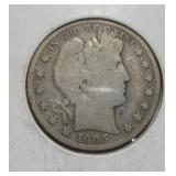 1905 (S) BARBER HALF DOLLAR