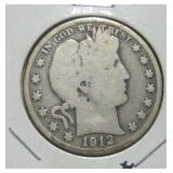 1912 (D) BARBER HALF DOLLAR