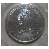 1 OZ SILVER ELIZEBETH II UNCIRCULATED 5 DOLLAR--
