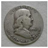 1951 (D) FRANKLIN HALF DOLLAR