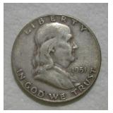 1951 (D) FRANKLIN HALF DOLLAR