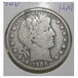 1908 BARBER HALF DOLLAR