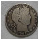 1909 (O) BARBER HALF DOLLAR