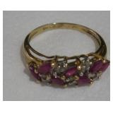 10K GOLD PINK SAPHIRE RING (SIZE- 7)