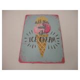 METAL ICE CREAM SIGN 12X8